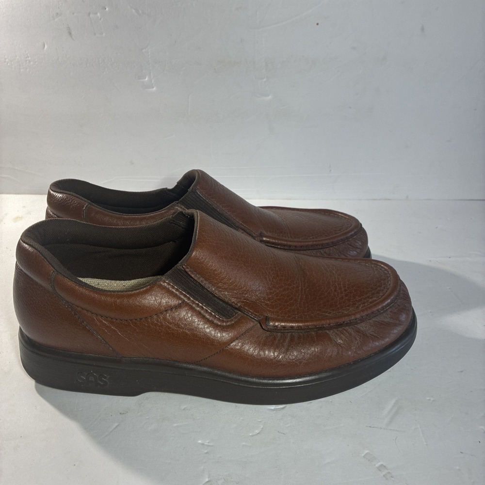 SAS Mens Shoes Side Gore Loafers Brown Size 11.5 W- Tri Pad Comfort Soft Step